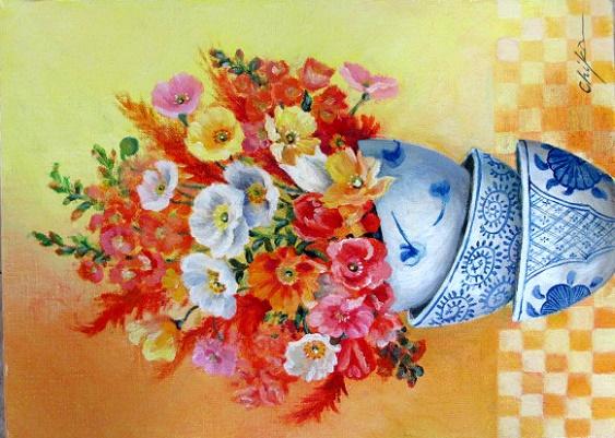 器とポピー　縦