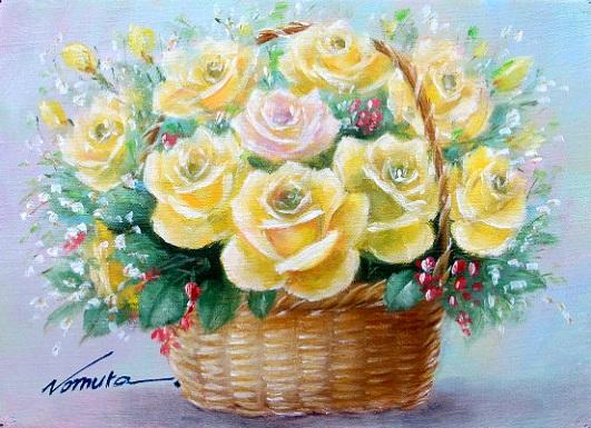 花かご　イエローローズ