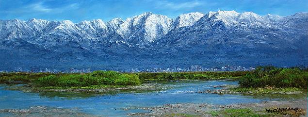 立山連峰と神通川