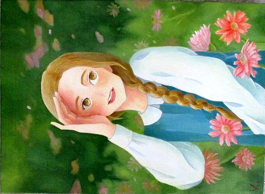 ガーベラと少女　秋